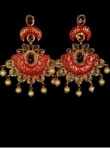 Reverse Ad Earrings With Meenakari Work